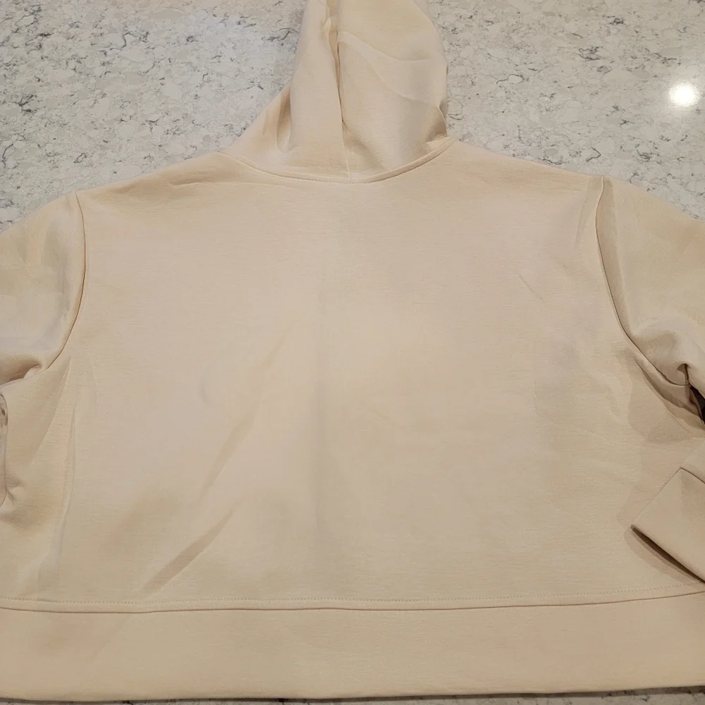 A New Day Ivory Crop Zip-Up Jacket Hoodie Size Medium NWT! - Picture 8 of 12